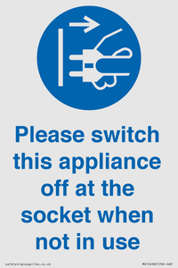 Please switch this appliance off at the socket when not in use